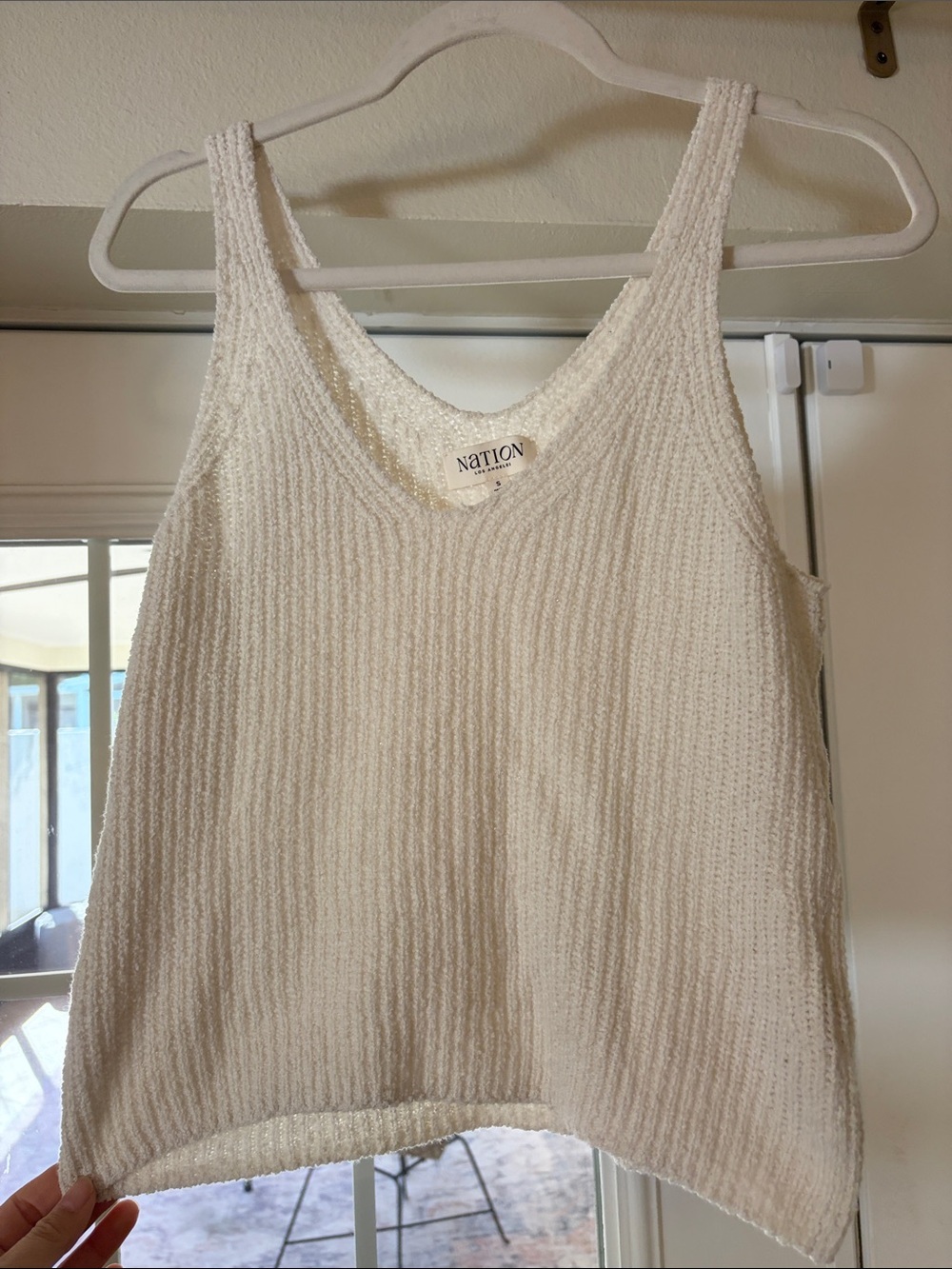 Nation LTD Ivory Ribbed V-Neck Tank